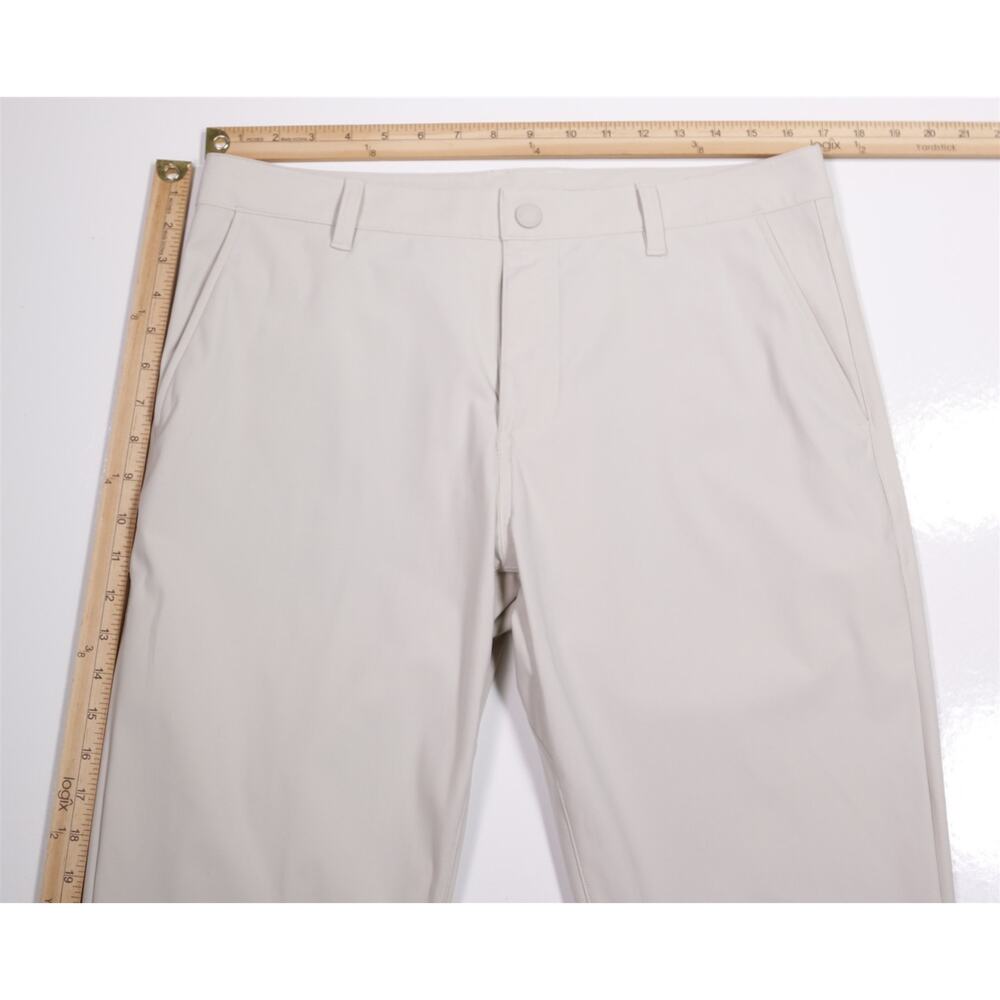 Rhone Commuter Slim Mens Stone Light Khaki Flat Front Performance Pants 33x33 - Picture 4 of 8